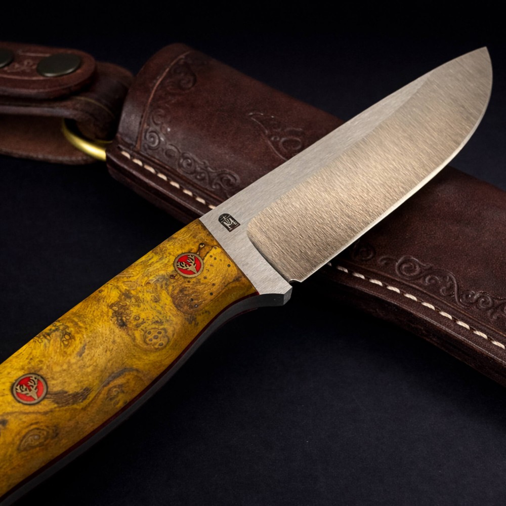 Egzotik Ahşap Saplı Bushcraft Bıçak – N690 Çelik, El Yapımı