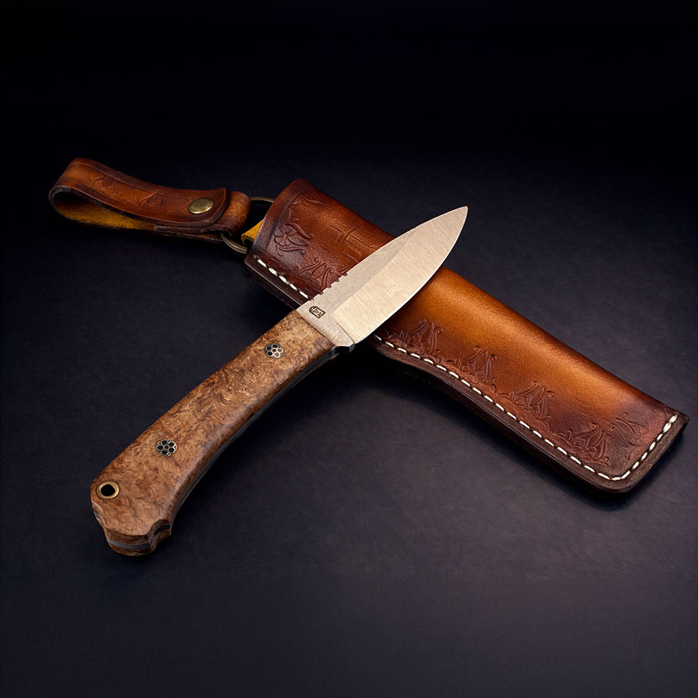 Thuya Saplı EDC Çakı – N690 Çelik, El Yapımı Mini Bıçak