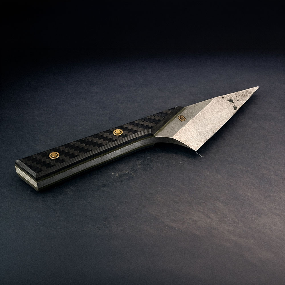 Karbon Fiber G10 Liner Kiridashi – N690 Çelik, Zanaat Bıçağı