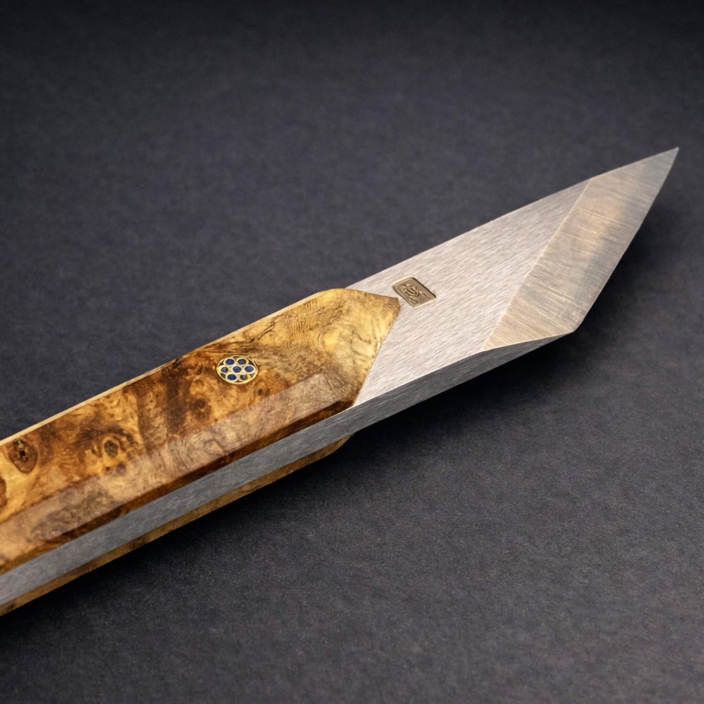 Thuya Saplı Kiridashi Bıçak – N690 Çelik, El Yapımı Geleneksel