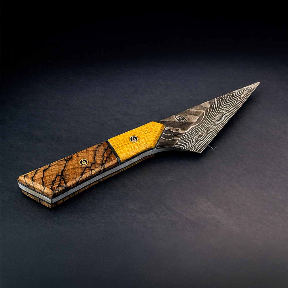 Damascus Ceviz-Mikarta Kombinasyon Kiridashi – El Yapımı 