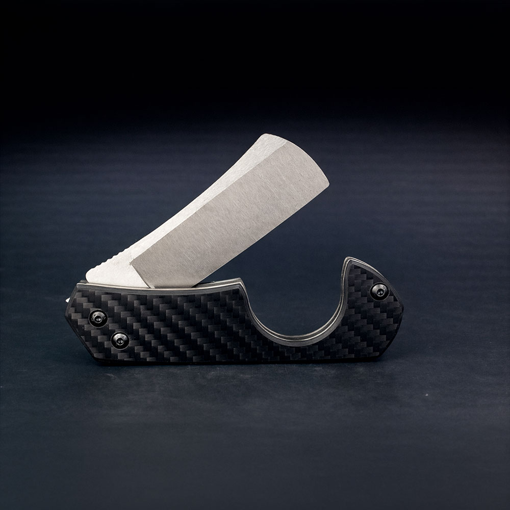 Karbon Fiber ve G10 Lineer Kombinasyon Saplı Razor Gen2 Bıçak – Böhler N690 Çelik, El Yapımı