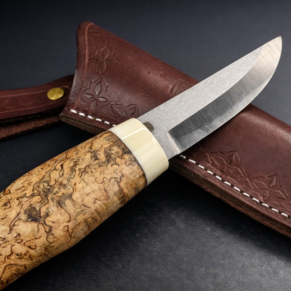 Korelian Huş Kombinasyon Saplı Puukko – Böhler M398 Çelik, El Yapımı