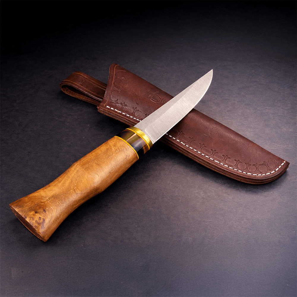 Elma ve Koç Boynuzu Kombinasyon Saplı Puukko Bıçak – Böhler N690 Çelik, El Yapımı