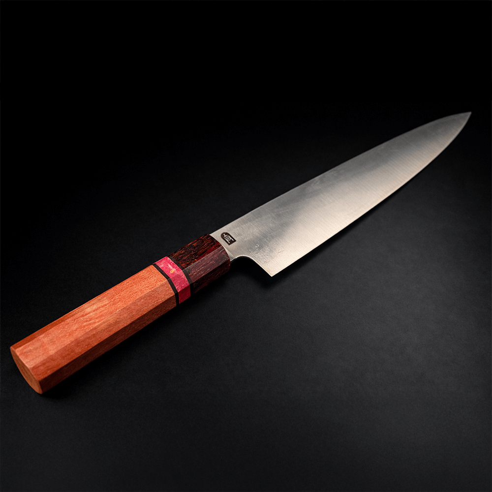 Mango ve Kızılağaç Kombinasyon Saplı Yanagiba Mutfak Bıçağı – Böhler N690 Çelik, El Yapımı