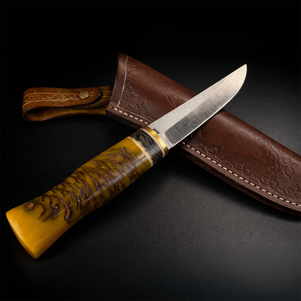 Kozalak Epoksi Kombinasyon Saplı Puukko Bıçak – Böhler N690 Çelik, El Yapımı