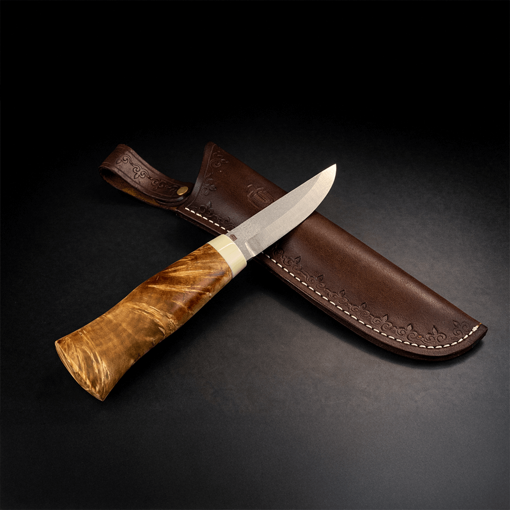 X Kesim Korelian Huş Saplı Puukko Bıçak – Böhler M398 Çelik, El Yapımı