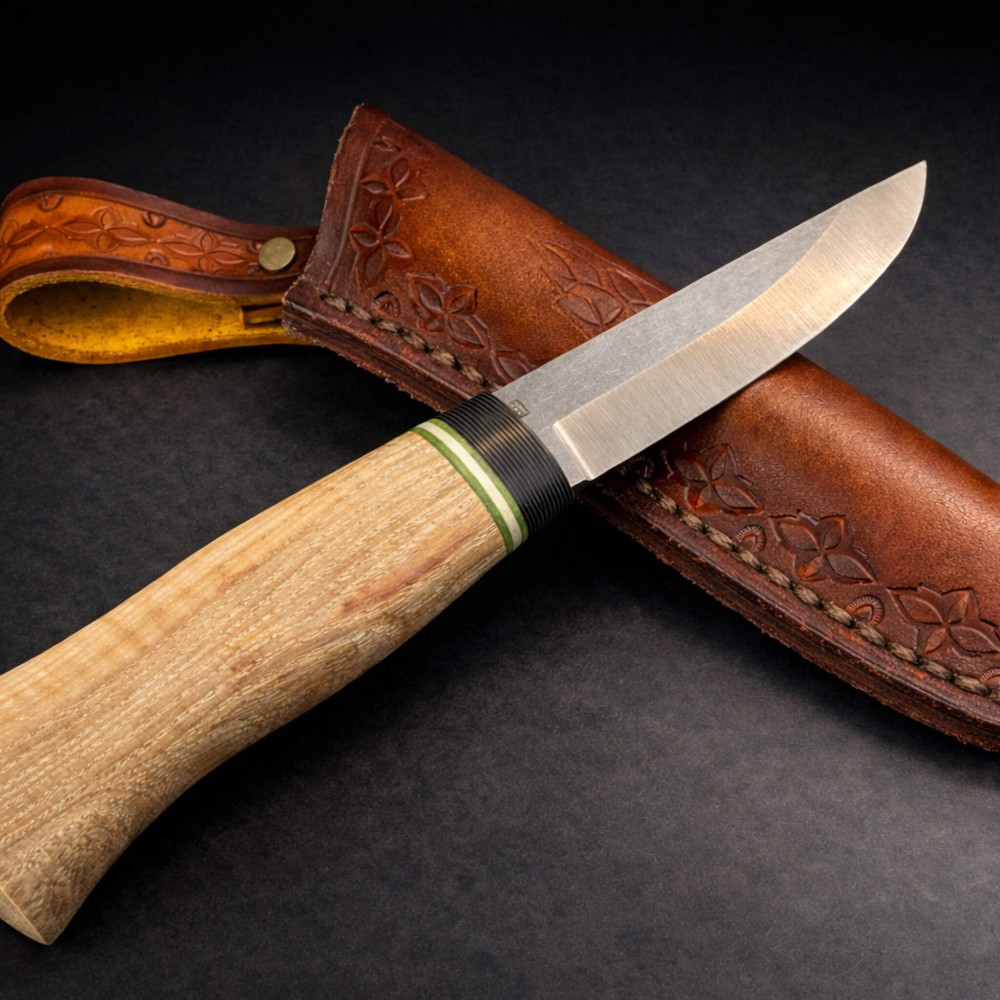 Mango ve Mikarta Kombinasyon Saplı Puukko Bıçak – Böhler N690 Çelik, El Yapımı